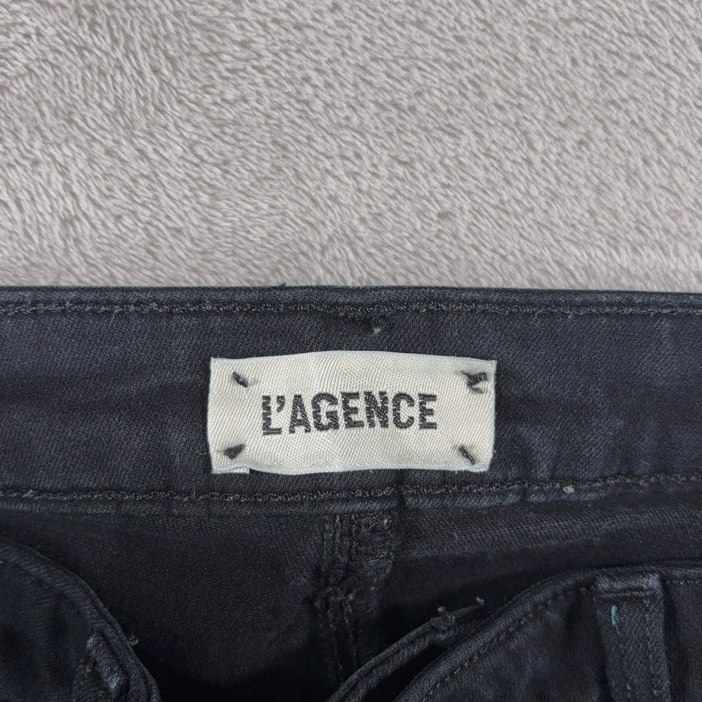 L'AGENCE Margot Jeans Womens 28x26 Black Skinny Noir Denim Pants Stretch - Picture 7 of 10